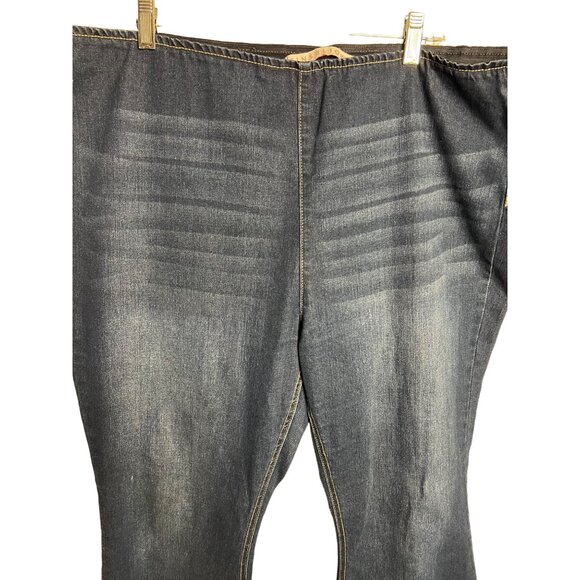 Tinseltown XXXL Dark Blue High Rise Jeans Stretch Pull On Flare Y2K - Picture 2 of 11